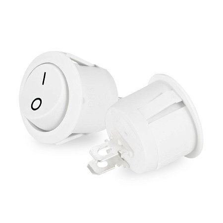 05 Botão Tic Tac Branco KCD1-106 Gangorra On/Off Interruptor