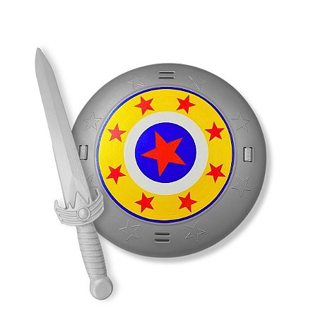 Kit Heróis Escudo Espada Brinquedo Festa Vingadores
