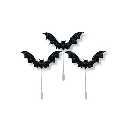 10 Enfeite Palito Toppers Docinhos Morcego Festa Halloween