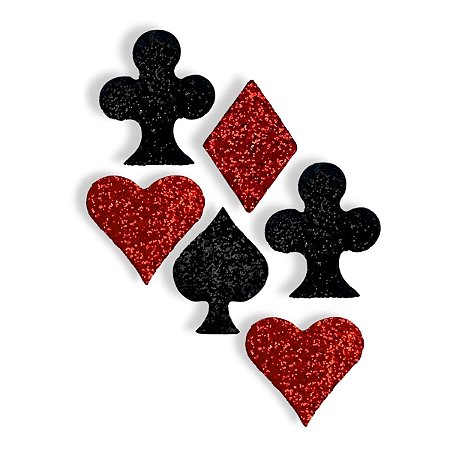 Kit 72 Enfeite Decoração Eva Artesanato Naipe Baralho 10,0cm