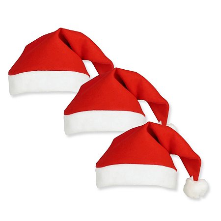 12 Gorro Gorrinho Touca Natal De Papai e Mamãe Noel Feltro