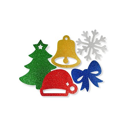 50 Aplique Enfeite Laço Decoração Natal Eva 2,5cm Sortidos