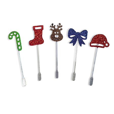 Kit 60 Enfeite Palito Decoração Natalina Topper Doce Natal