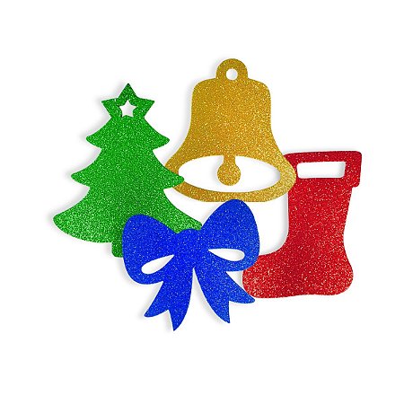 Kit 150 Apliques Eva Natal Enfeite Decoração 10,0cm Sortidos