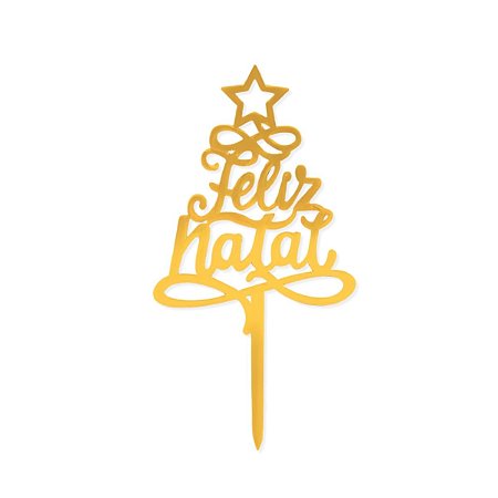 06 Topo Bolo Enfeite Feliz Natal Decoração Natalina