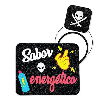 Tiara Sabor Energético + Placa Eva Festa Fantasia Carnaval