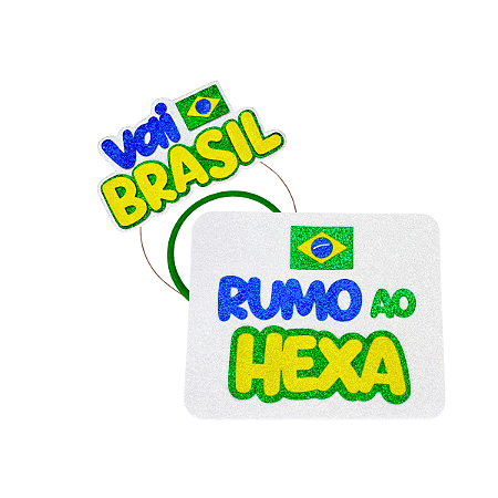 01 Tiara Eva + Placa Vai Brasil Copa Mundo Festa Fantasia