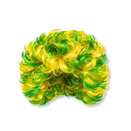 Peruca Curta Verde Amarela Copa Brasil Futebol Torcedor