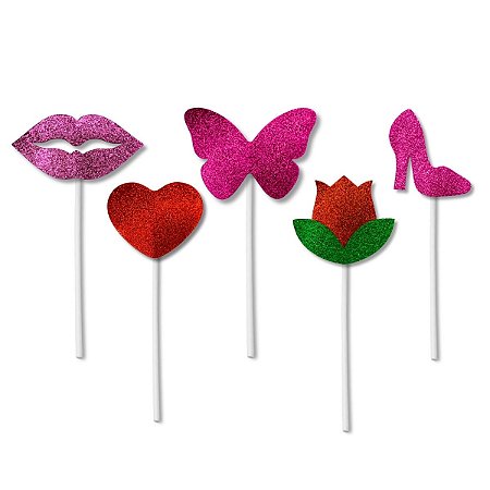 kit 60 Topper Dia Mães Tons Rosa Decoração Enfeite Bolo Amor