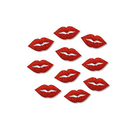 150 Aplique Boca Lábios Dia Mães/Namorados Enfeite Amor 2,5cm