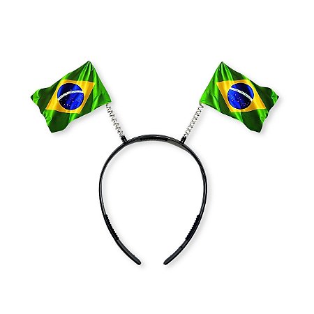 Kit 30 Tiara Festa Copa do Mundo Futebol Torcida Brasil