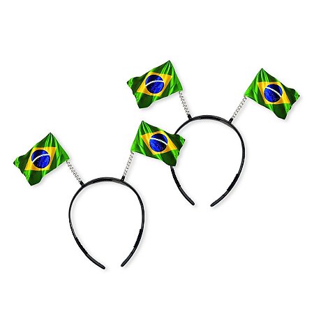 Kit 20 Tiara Festa Copa do Mundo Futebol Torcida Brasil