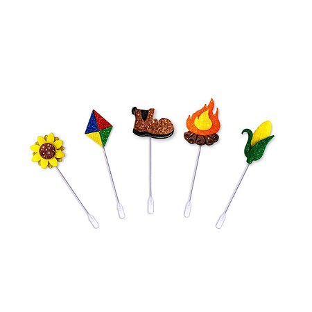Topper Variado Festa Junina Elaborados Palito Doce Decoração