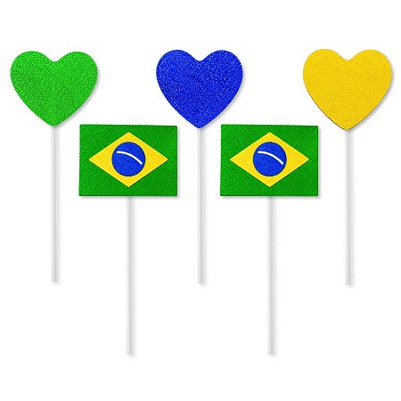 Topper Coração Bandeira Copa Mundo Torcida Comemoração