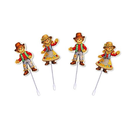 Topper Espantalho Doce Festa Junina Decoração Papel Enfeite