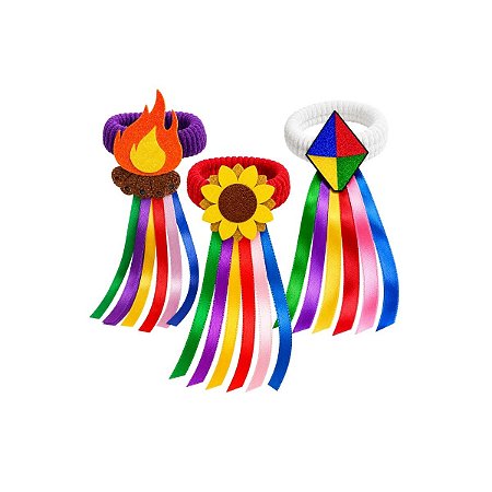 Xuxinha G Aplique Elástico De Cabelo Acessório Festa Junina