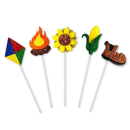 Topper Variados Bolo Festa Junina EVA Enfeite Arraiá Decoro
