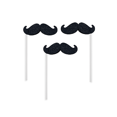 Palito Selfie Bigode Dia Pais Enfeite Decoração EVA Tematico