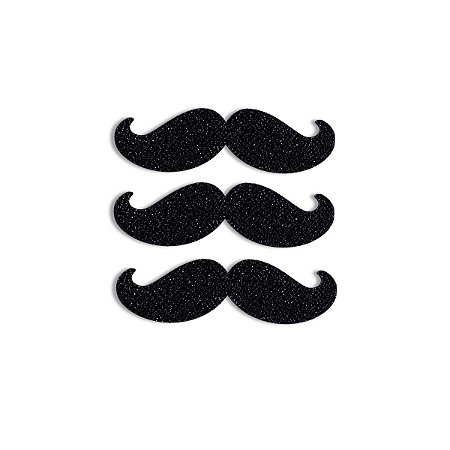 Aplique Bigode Glitter 10,0cm Comemoração Festa Dia Dos Pais