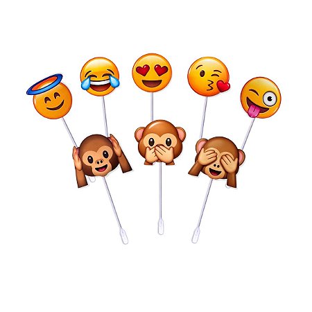 Kit Topper Doce Emoji Decoração Festa Comemoração