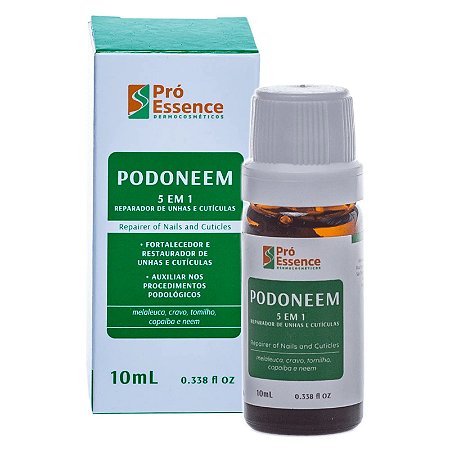 Podoneem 5 em 1 Reparador de Unhas e Cutículas com Fungos e Micose 10ml Pró Essence