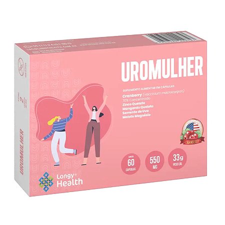UroMulher Suplemento Alimentar Com 60 Cápsulas 550Mg