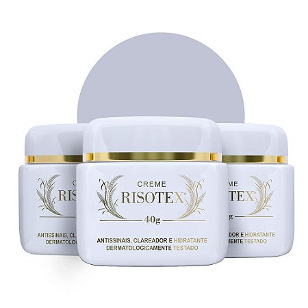 Kit 03 Creme Risotex - 40gr Antissinais e clareador de manchas