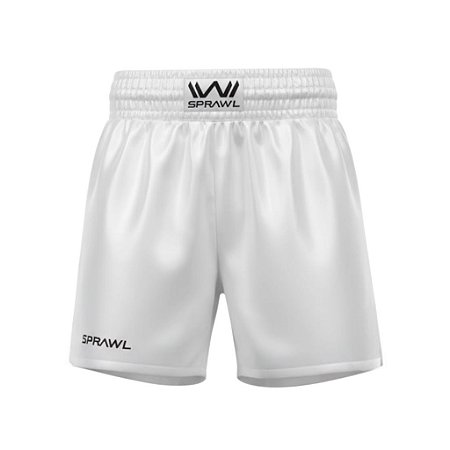Calção de boxe profissional masculino branco