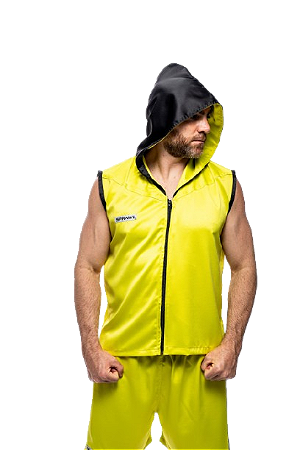 Conjunto verde neon e preto - com capuz