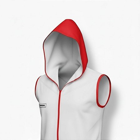 Conjunto branco e vermelho - com capuz