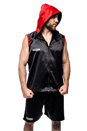 Conjunto preto e vermelho - com capuz