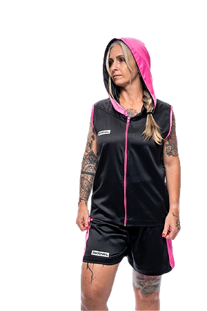 Conjunto preto e pink - com capuz