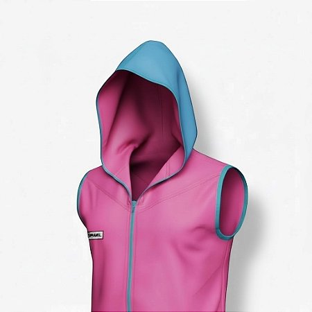 Conjunto pink e azul turquesa - com capuz