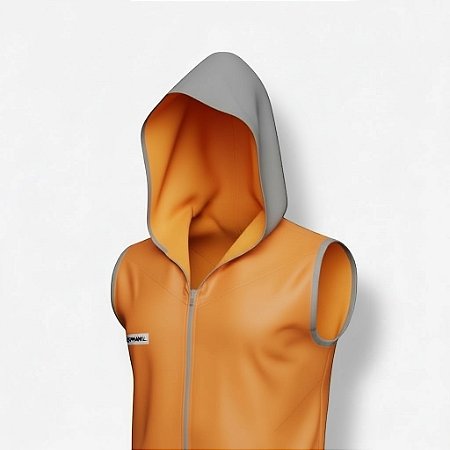 Conjunto laranja e cinza feminino - com capuz