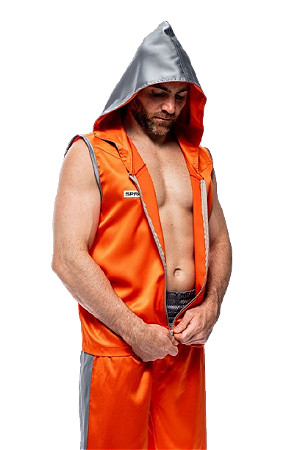Conjunto laranja e cinza masculino - com capuz