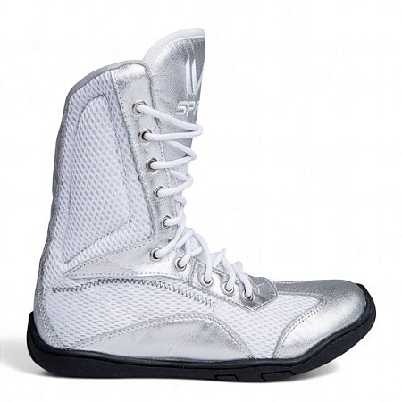 Sapatilha boxe branca e prata - linha Footwork