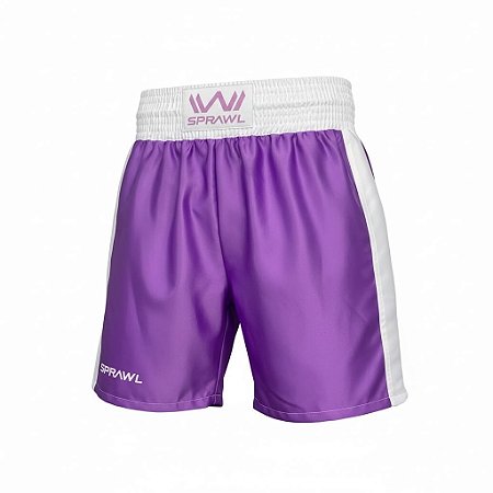 Calção de boxe profissional masculino roxo com branco