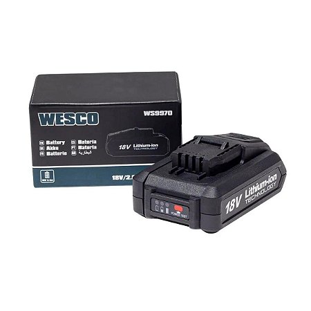 Bateria Recarregável 18v 2.0ah Li-ion Lítio Ws9970 Wesco