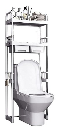 Rack Prateleira Para Banheiro Privada Vaso Sanitário Com 2 Gavetas