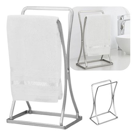 Porta Toalha De Bancada Pia Lavabo Retangular Duplo Cromado