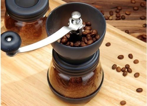 Moedor De Cafe Manual De Cerâmica Regulagem Para Graos + 2 recipientes vidro