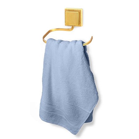 Porta Toalha De Rosto Com Fita Dupla 3M Banheiro Lavabo Dourado Fosco