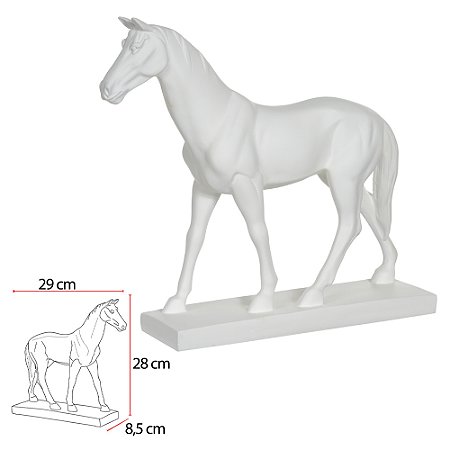 Cavalo Decorativo Em Poliresina Estatueta Estátua Escultura