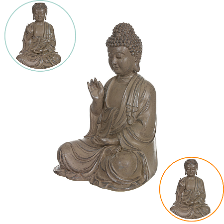 Estatua Buda Hindu Meditando Tibetano Cantinho Zen 30cm Bege
