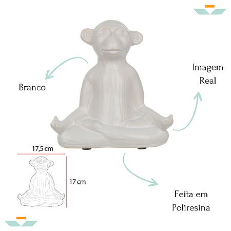 Estátua Enfeite De Mesa Decorativo Posição De Yoga Macaco