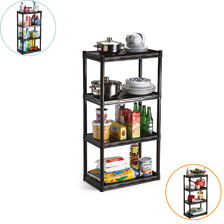 Estante Plastica Modular Multiuso 4 Prateleiras Organizador