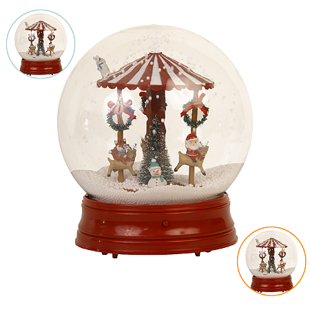 Globo De Neve Animado Natalino Com Neve Som Natal Snowball