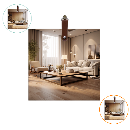 Espelho Quadrado Slim Moderno 35cm De Diametro Com Alça Caramelo