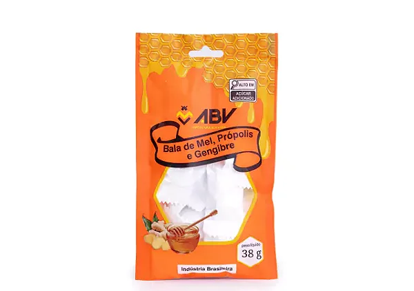 Bala Mel, Própolis e Gengibre 38gr ABV