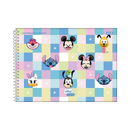 CADERNO CARTOGRAFIA E DESENHO DISNEY EMOJI